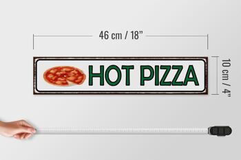 Panneau d'avis en bois 46x10cm Décoration Hot Pizza Fast Food 4