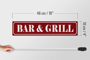 Panneau avis en bois 46x10cm décoration bar & grill 4