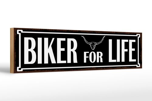 Holzschild Spruch 46x10cm Biker for life Dekoration