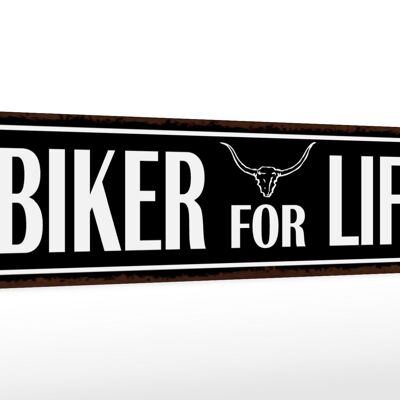 Cartello in legno con scritta "Biker for life" 46x10 cm, decorazione per la vita