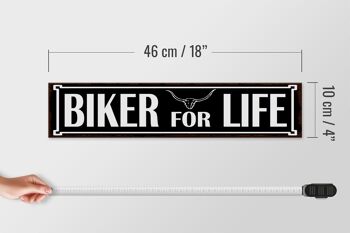 Panneau en bois disant 46x10cm Décoration Biker for life 4