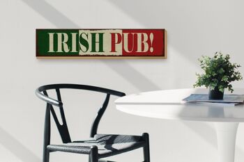 Panneau en bois avis 46x10cm décoration pub pub irlandais 3