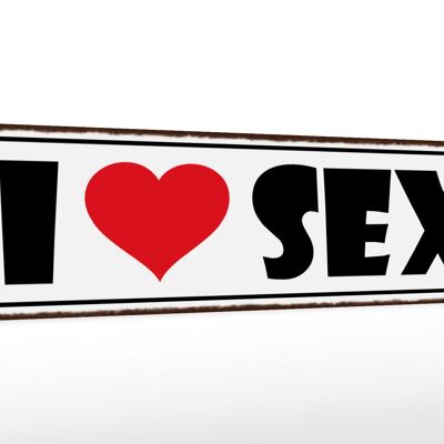 Holzschild Spruch 46x10cm I Love Sex Dekoration