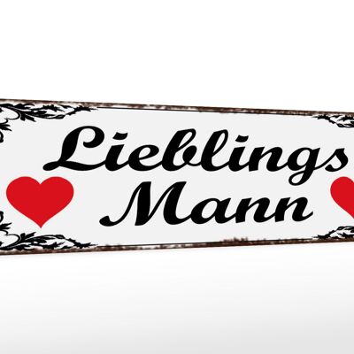 Holzschild Spruch 46x10cm Lieblingsmann Herz Geschenk Dekoration