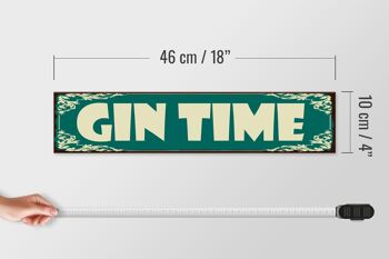 Panneau en bois disant 46x10cm Décoration Gin Time 4