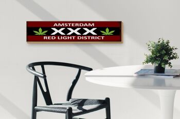 Panneau en bois avec inscription 46x10 cm, décoration du quartier rouge d'Amsterdam XXX 3