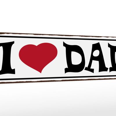 Letrero de madera que dice 46x10cm I love Dad Papa decoración de regalo