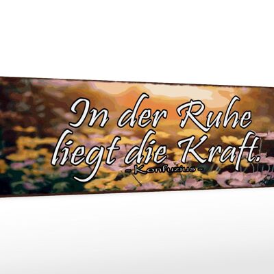 Holzschild Spruch 46x10cm In der Ruhe liegt die Kraft Dekoration