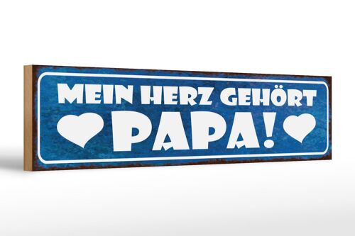 Holzschild Spruch 46x10cm Mein Herz gehört Papa Dekoration