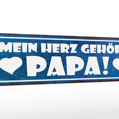 Holzschild Spruch 46x10cm Mein Herz gehört Papa Dekoration