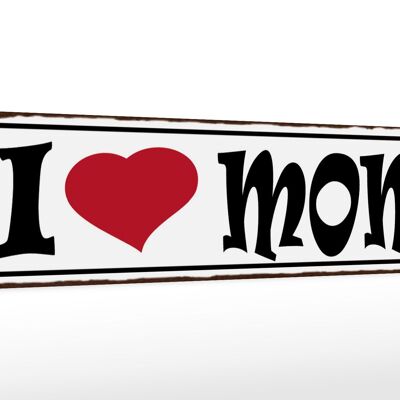 Cartello in legno con scritta "I love Mam Mama" decorazione regalo 46x10 cm