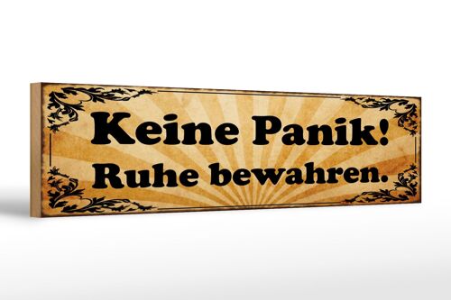 Holzschild Spruch 46x10cm Keine Panik Ruhe bewahren Dekoration