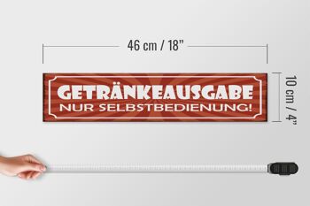 Panneau en bois indiquant distribution de boissons 46x10cm, décoration libre-service 4