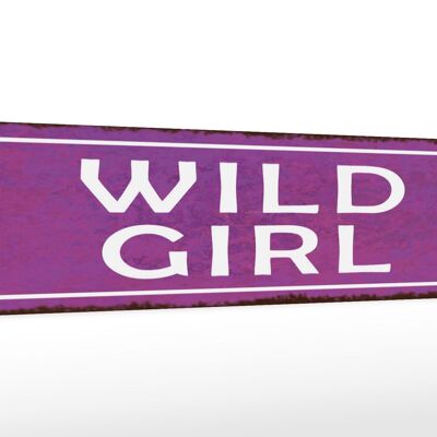 Cartello in legno con scritta 46x10 cm Decorazione regalo Wild Girl