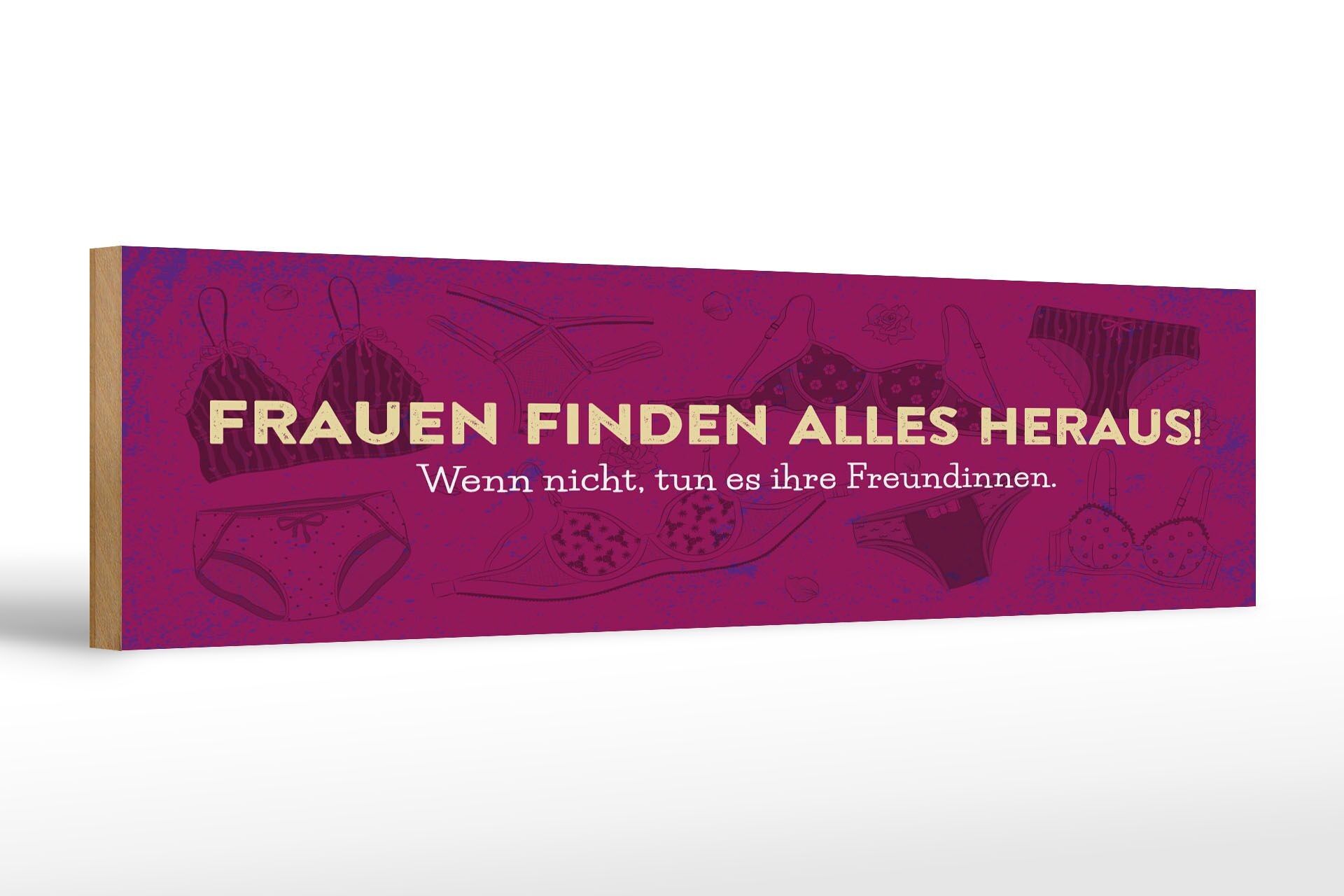Cartello in legno con scritta 46x10 cm Le donne scoprono tutto decorazione