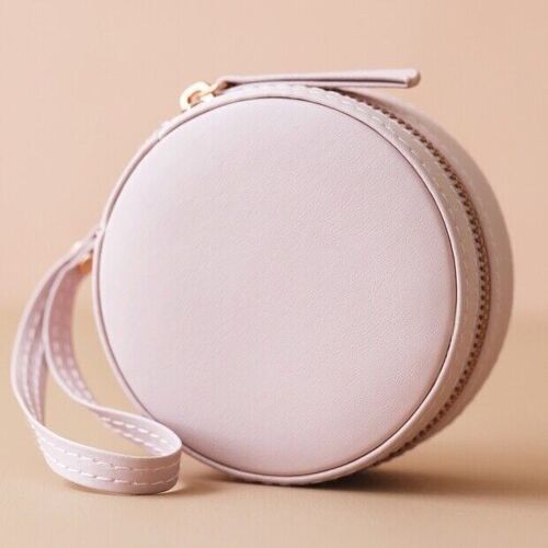 Lavender Round Pu travel  Jewellery Case