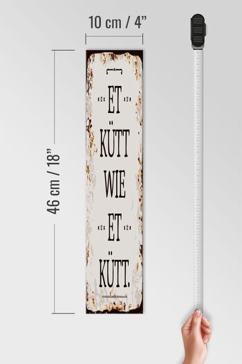 Panneau en bois disant 10x46cm Et Kütt wie et kütt Cologne disant décoration 4