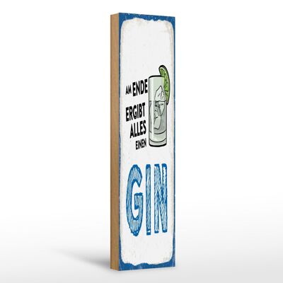 Cartel de madera 10x46cm Al final todo suma en una decoración GIN