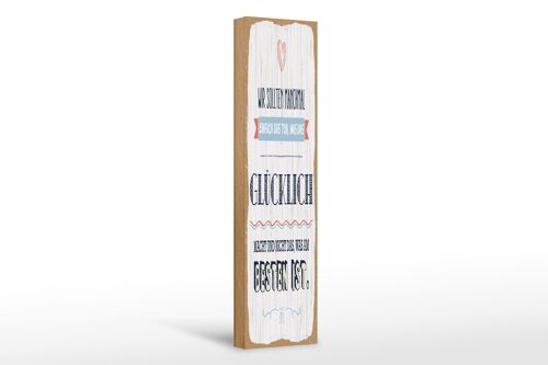 Holzschild Spruch 10x46cm Das tun was uns glücklich macht Dekoration