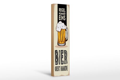 Holzschild 10x46cm Regel Nummer eins Bier geht immer Dekoration