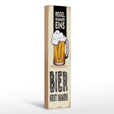 Cartel de madera 10x46cm Regla número uno la cerveza siempre es una decoración