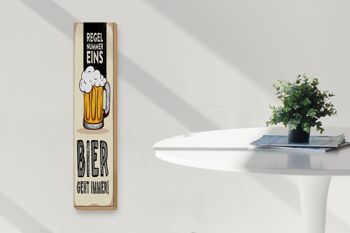 Panneau en bois 10x46cm Règle numéro un la bière fonctionne toujours comme décoration 3