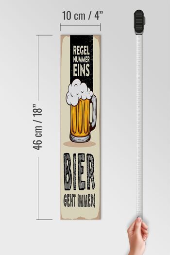 Panneau en bois 10x46cm Règle numéro un la bière fonctionne toujours comme décoration 4
