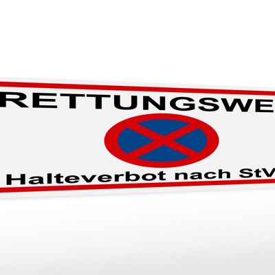 Holzschild Hinweis 46x10cm Rettungsweg Halteverbot nach StVO