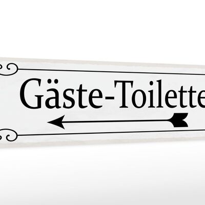 Holzschild Hinweis 46x10cm Gäste-Toilette links Pfeil Dekoration