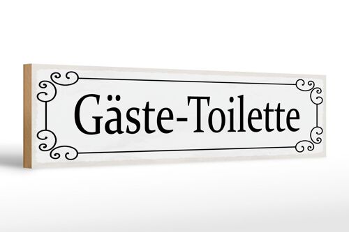 Holzschild Hinweis 46x10cm Gäste-Toilette Dekoration