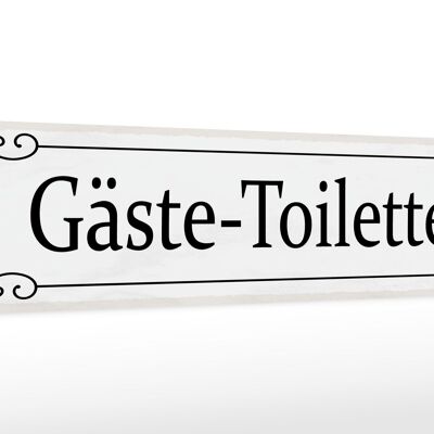 Holzschild Hinweis 46x10cm Gäste-Toilette Dekoration