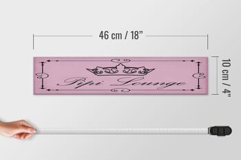 Panneau note en bois 46x10cm Pipi Lounge couronne de toilette décoration rose 4
