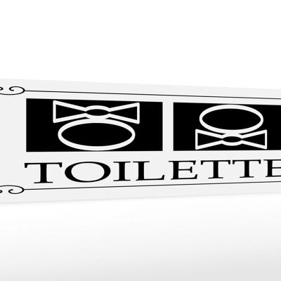 Holzschild Hinweis 46x10cm WC Piktogramm Toilette Dekoration