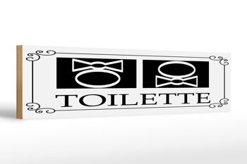 Panneau en bois note 46x10cm pictogramme toilette décoration toilette 1