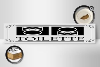 Panneau en bois note 46x10cm pictogramme toilette décoration toilette 2