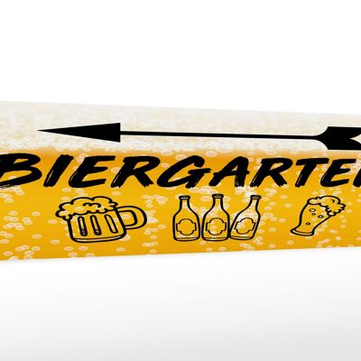 Holzschild 46x10cm Biergarten links Bier Geschenk Dekoration