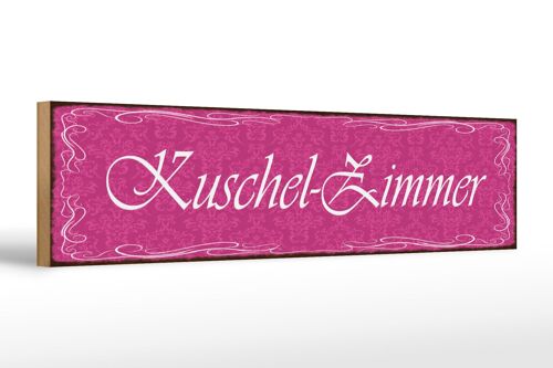 Holzschild Hinweis 46x10cm Kuschel-Zimmer Geschenk Dekoration