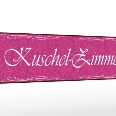 Holzschild Hinweis 46x10cm Kuschel-Zimmer Geschenk Dekoration