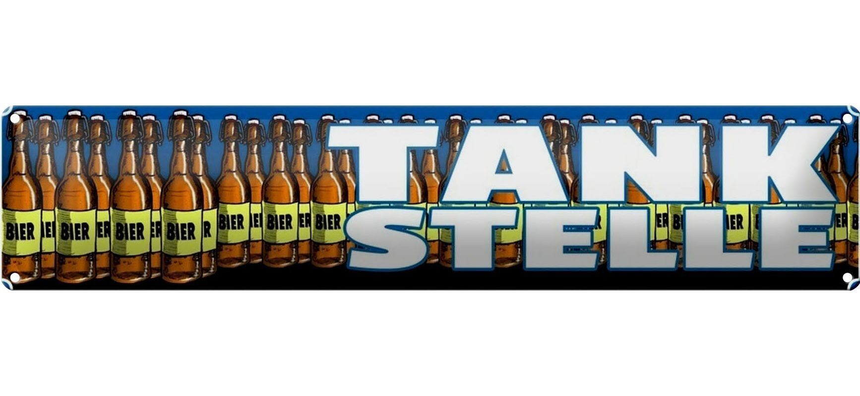 Targa in metallo con scritta "Decorazione stazione di servizio birra" 46x10 cm