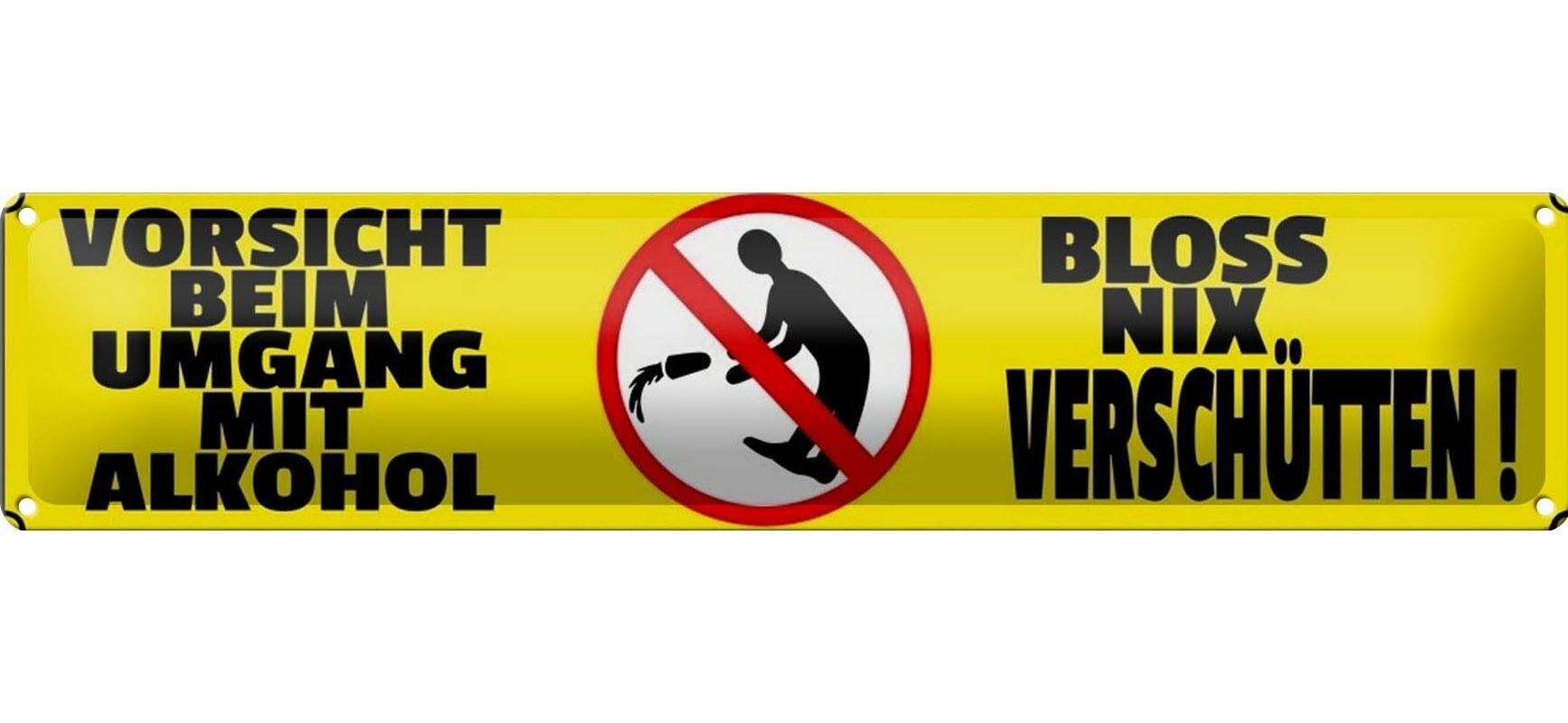 Targa in latta con scritta 46x10 cm Fai attenzione quando maneggi le decorazioni