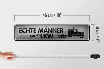 Panneau en étain indiquant que de vrais hommes conduisent des camions, décoration 46x10cm 4