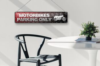 Panneau de rue en étain 46x10cm, décoration pour stationnement de motos uniquement 3