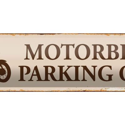 Blechschild Straßenschild 46x10cm Motorbikes Parking only beige Schild