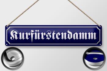 Plaque de rue en tôle 46x10cm Kurfürstendamm Berlin plaque bleue 2