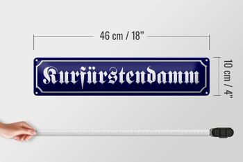 Plaque de rue en tôle 46x10cm Kurfürstendamm Berlin plaque bleue 4
