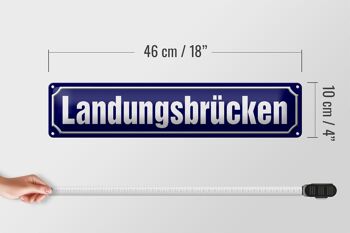 Plaque de rue en tôle 46x10cm, décoration Landungsbrücken Hambourg 4