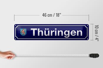 Plaque de rue en tôle 46x10cm, décoration des armoiries de Thuringe 4