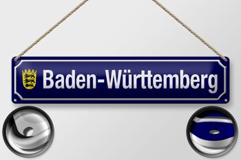 Plaque de rue en tôle 46x10cm Décoration Baden - Wurtemberg 2