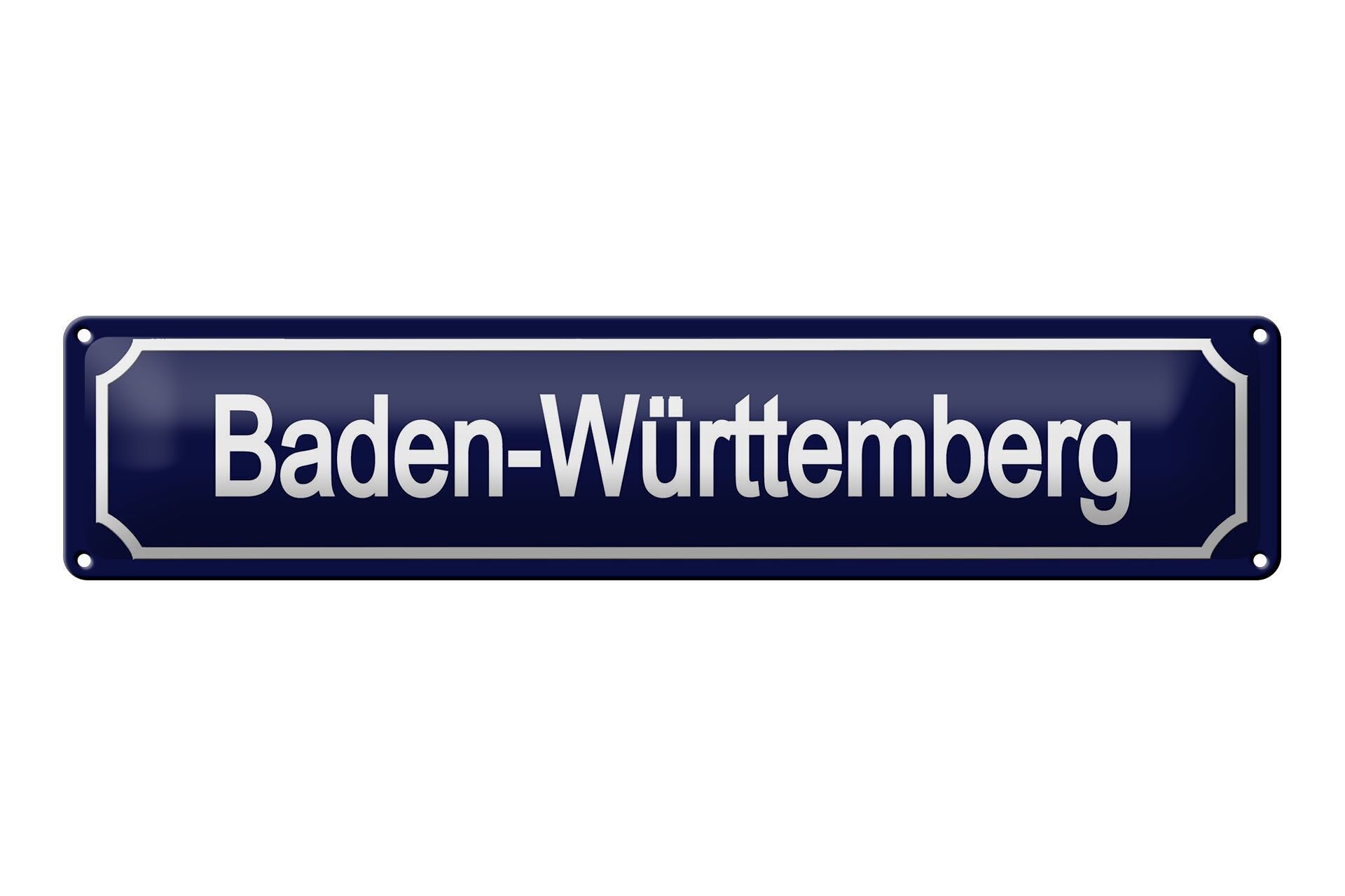 Cartello stradale in metallo 46x10 cm Baden-Württemberg cartello decorativo blu
