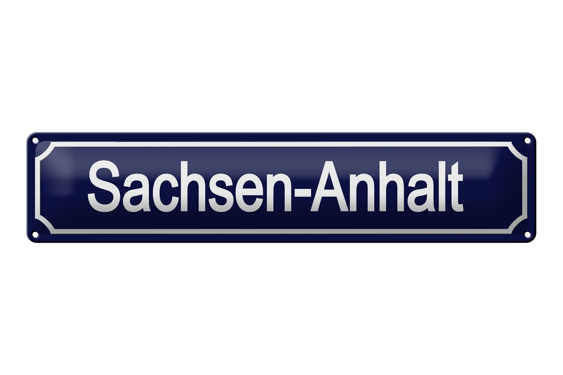Cartello stradale in metallo 46x10 cm Sassonia-Anhalt cartello decorativo blu